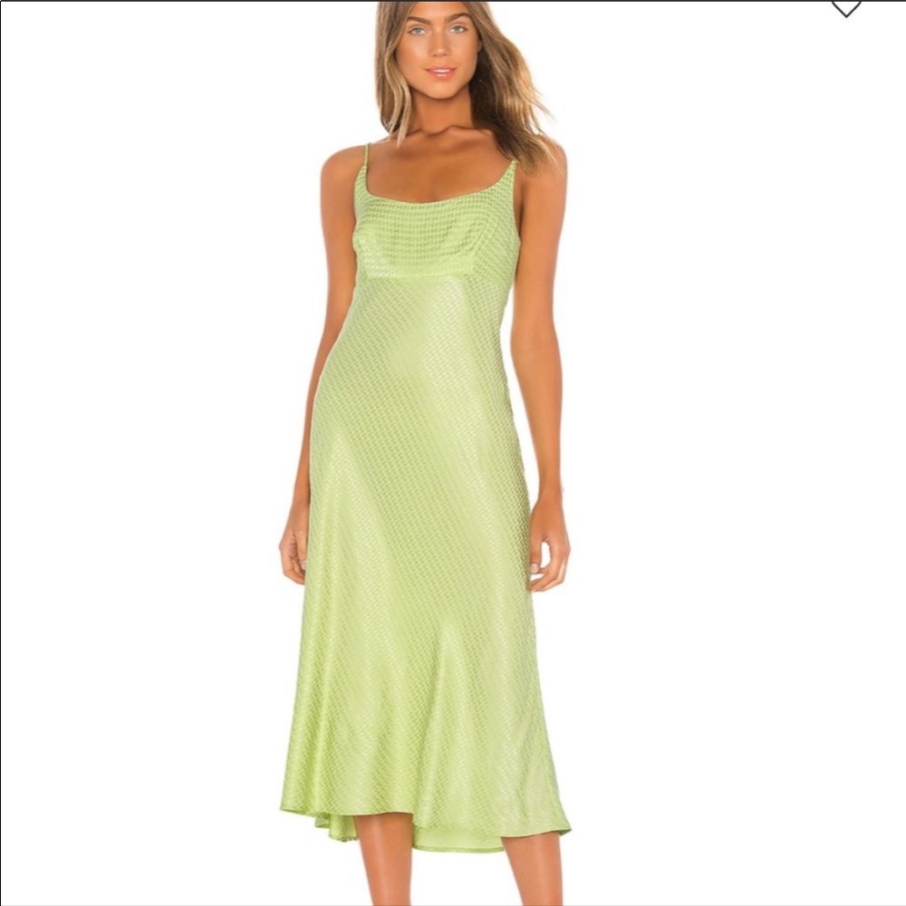 Astr Green Midi Dress